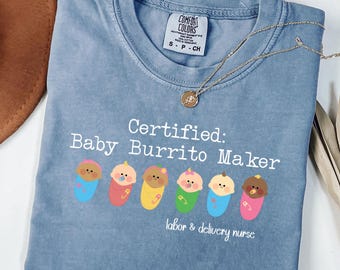 Komfortfarben Lustiges Arbeits- und Lieferungs-Krankenschwester-Shirt, L & D-Sweatshirt, Baby-Krankenschwester Grad Quarter Zip-Sweatshirt, zertifizierter Baby-Burrito-Hersteller