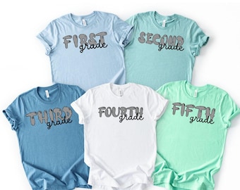Personalized Teacher Team shirt, Custom Teacher tshirt, Back to school, grade level tee, Gingham Preppy Cute Teacher tee, Fourth grade