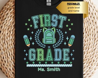 Personalized Teacher Name shirt, Custom Teacher Name tshirt, Back to school, grade level tee, teacher team shirts, 1st grade teacher tee