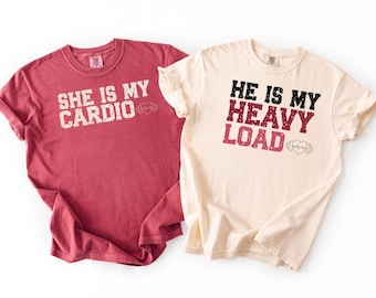 Comfort Colors Valentines Day Raunchy Gym Couples Shirts, Inappropriate Husband Wife Dirty Honeymoon Tees, Vulgar Adult Humor, Anniversary