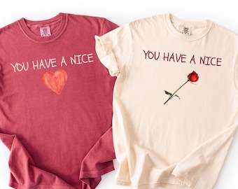 Comfort Colors Funny Valentines Day Couples tshirts, Husband & Wife Matching Honeymoon shirts Valentine's Day Party Boyfriend Girlfriend