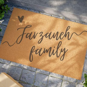 Housewarming Gift home decor, Custom Door Mat with Family Name, Wedding Gift for Couples, Personalized Welcome Doormat w/ Anti-Slip Backing
