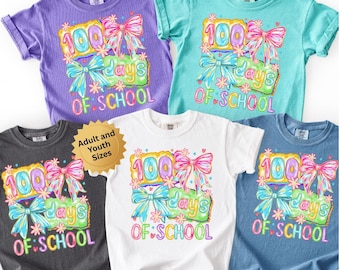 Comfort Colors Teacher 100 Days of School tshirt, 100th Day Of School Students shirt, 100th Day Shirt for Teacher and Kids