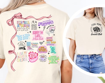 Feral Moms Social Club T-Shirt, überreizte Mutter Shirt, schlechte Mutter Tshirt, sarkastische Mütter, Muttertagsgeschenk, Geschenk für Mutter, Komfortfarben