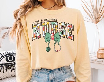 Comfort kleuren shirt arbeid en bevalling verpleegkundige, L&D-sweatshirt, LD verpleegkundige grad kwartrits sweatshirt, NICU-trui, toekomst LD verpleegster cadeau