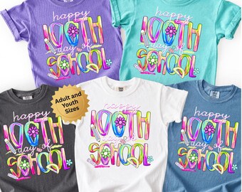 Comfort Colors Teacher 100 Days of School tshirt, 100th Day Of School Students shirt, 100th Day Shirt for Teacher and Kids