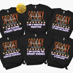Maglietta personalizzata per insegnanti di educazione speciale di Halloween, magliette spettrali di gruppo, magliette per squadre paraprofessionali, divertenti magliette personalizzate con le più alte probabilità di