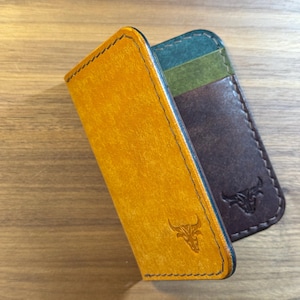 Porte-cartes EDC minimaliste fait à la main en France - Cuir Carlo BADALASSI « PUEBLO »