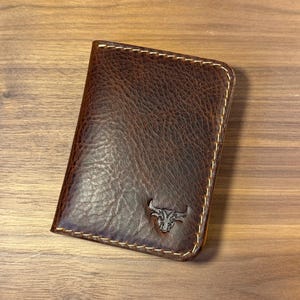 Porte-cartes minimaliste fait à la main en France - Cuir Carlo BADALASSI « WAX »
