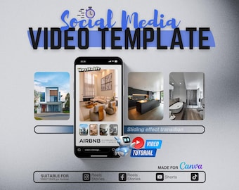 Canva Free Template for Social Networks (TikTok Templates ...) - Video Template with Sliding Effect Transitions. Include Canva Tutorial.