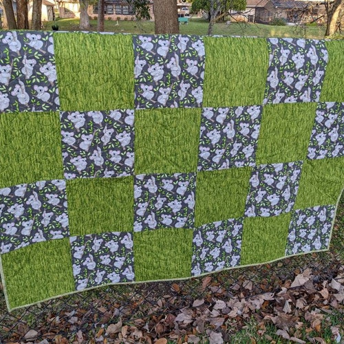 Twin Quilt - shops Patchwork featuring koalas