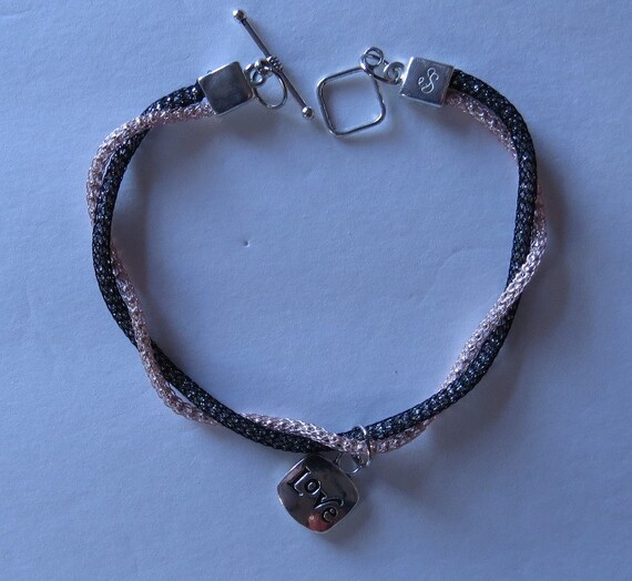 Heart Bracelet Two Tone Rose Gold-plated with Two Strands Heart Bracelet Two Tone Rose Gold-plated with Two Strands