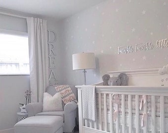White Star Decals, Nursery Wall Decals, Wall Stickers, Childrens Wall Decor, Mixed Size Stars