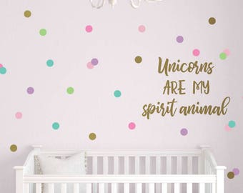 2" Polka Dot Wall Decal Set, Unicorn Color Pack, Wall Decals, Peel and Stick Decals, Confetti Decals, Unicorn Decals, Polka Dot Pack