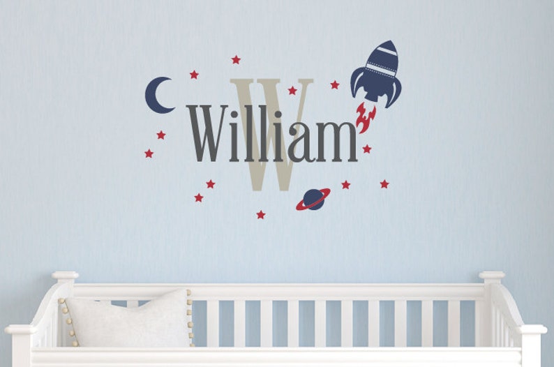 Boy Decal Boy Bedroom Wall Decal Space Wall Stickers Etsy