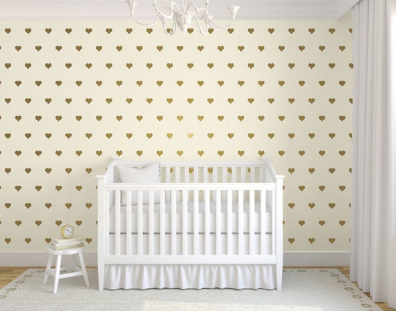 gold heart wall decals heart wall stickers gold wall decals | etsy