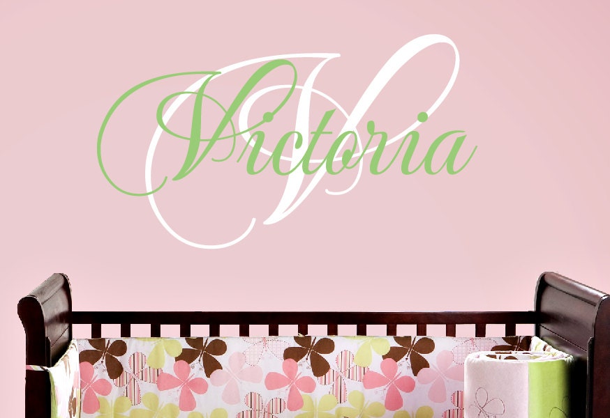 Personalized Name Decal Set Baby Girl Name Decal Nursery Etsy