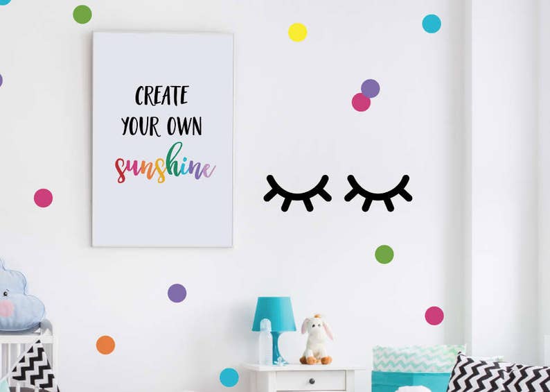 Eyelash Wall Decal Sleepy Eyes Girls Wall Decals Lashes Vinyl Decal