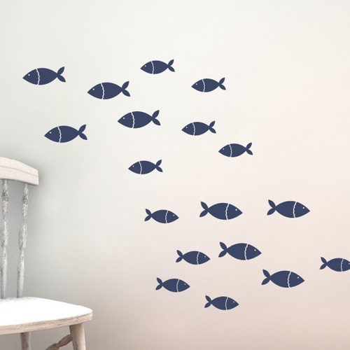 Fish Vinyl Wall Decal Set Children Nursery Sea Ocean Etsy