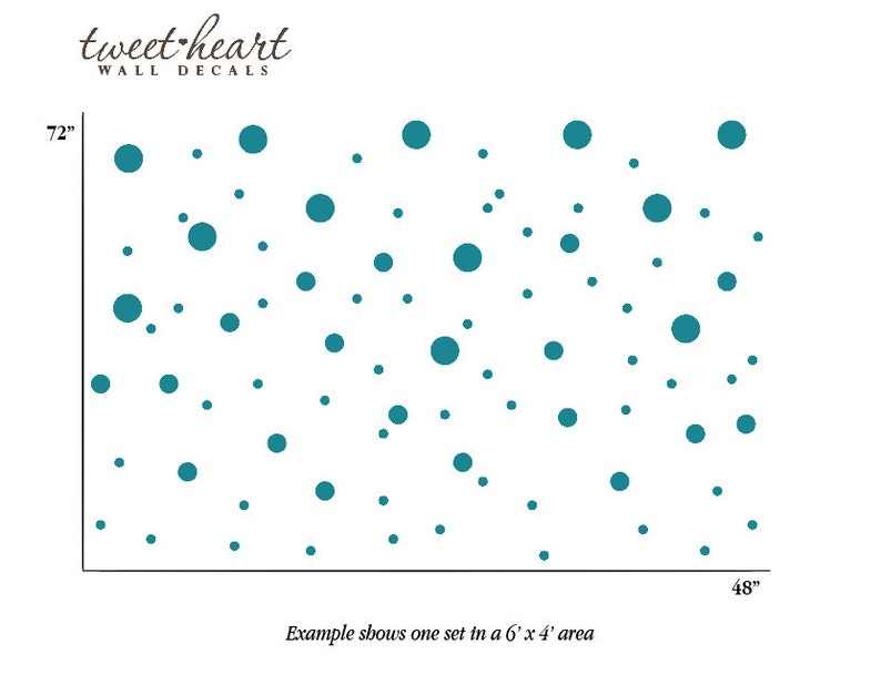 Gold Confetti Polka Dot Wall Decals Mixed Size Polka Dot Etsy