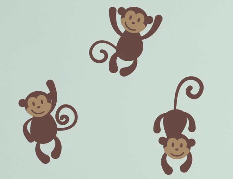 Monkey Vinyl Wall Decals Baby Nursery Boy Girl Children Etsy
