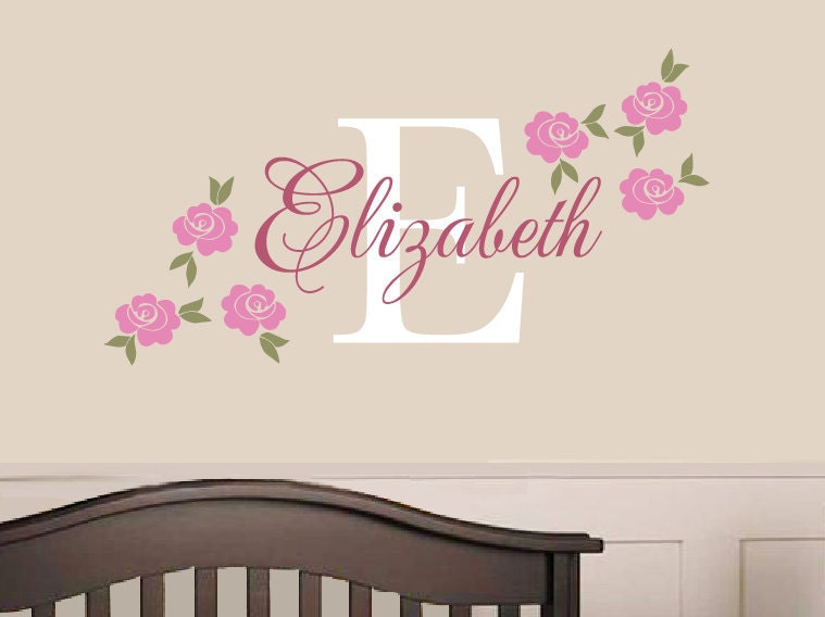 Rose Name Decal Custom Vinyl Decal Girl Nursery Children Etsy
