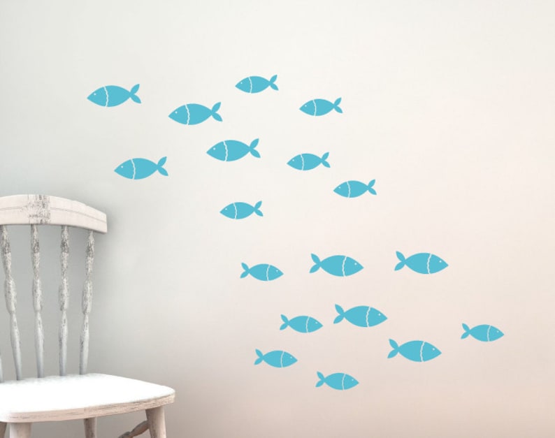 Fish Vinyl Wall Decal Set Children Nursery Sea Ocean Etsy