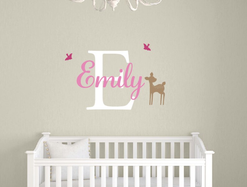 Fawn Name Wall Decal Set Girls Wall Decals Nursery Wall Etsy