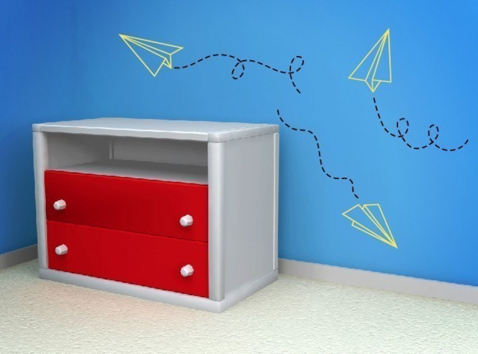 Paper Airplane Vinyl Wall Decal Children Boy Nursery Etsy