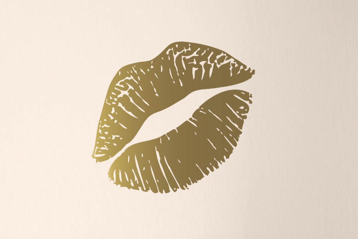 Kiss Mark Wall Decal Lips Decal Gold Lips Wall Art