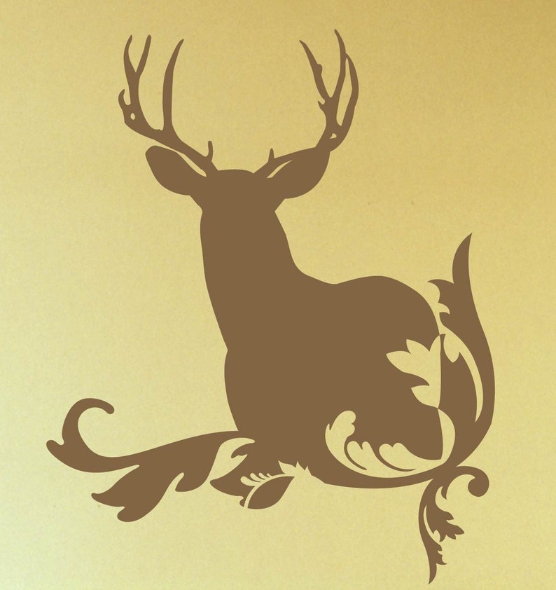 Deer Wall Decal Rustic Home Decor Deer Antler Wall Decals Etsy