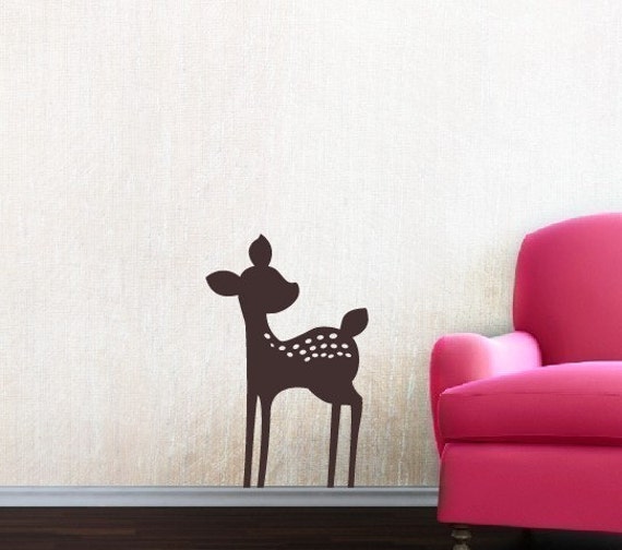 Baby Fawn Wall Decal 29.4 Wide x 26.6 Tall