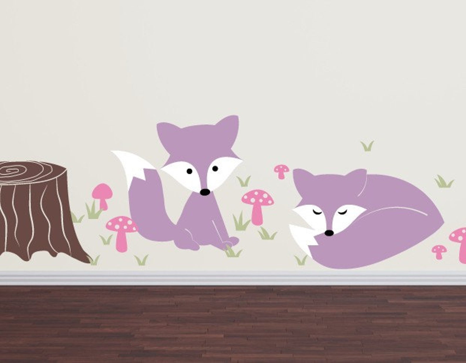 Fox Wall Decal Set Children Nursery Boy Girl Vinyl Decals Etsy