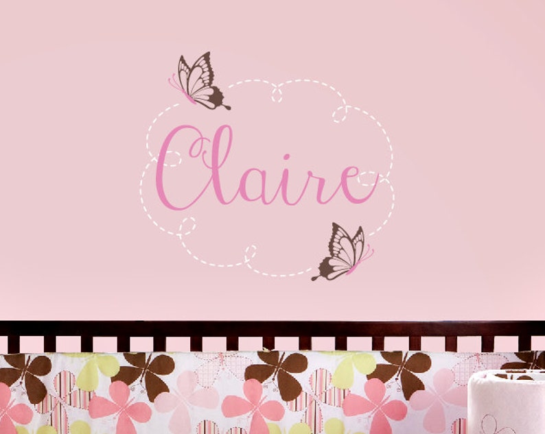 Butterfly Name Wall Decal Nursery Wall Decal Butterfly Etsy