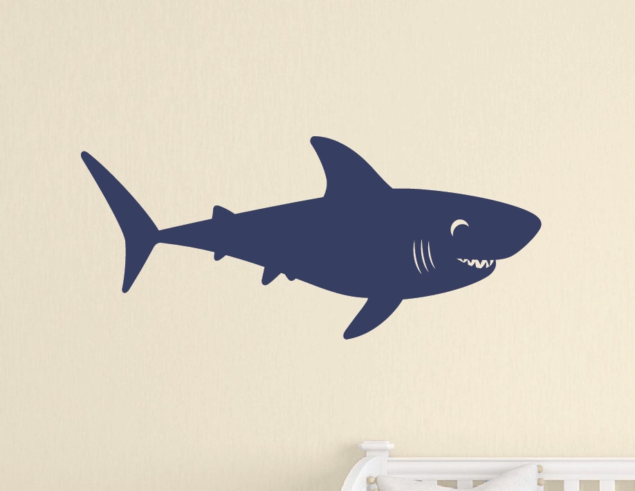 Shark Wall Decal Childrens Wall Decal Nautical Nursery Wall Etsy