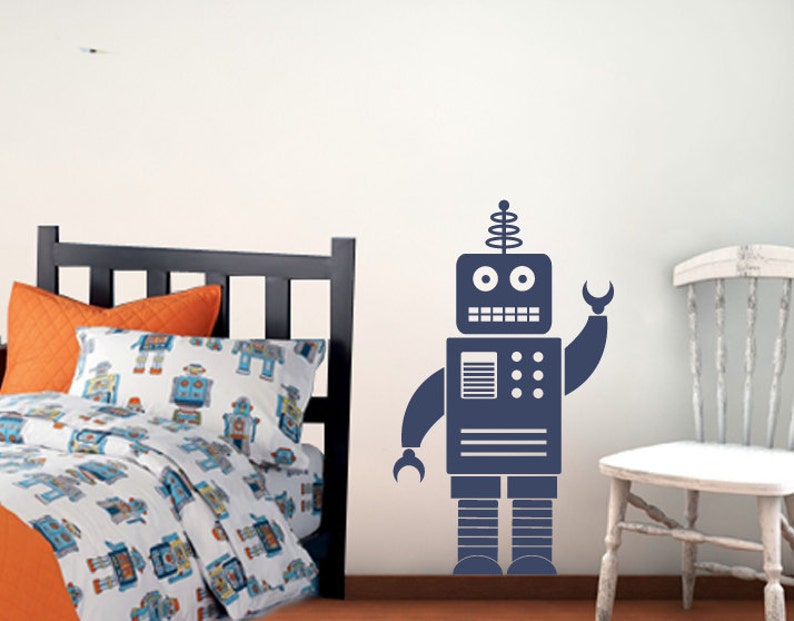 Robot Wall Decal Boy Nursery Vinyl Decal 3 feet tall Etsy