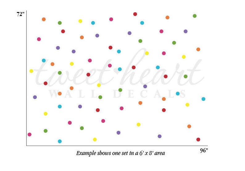 2 Rainbow Polka Dot Decals Rainbow Wall Stickers Etsy