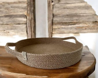 Handmade Natural Jute Tray | 30cm Diameter × 5cm Height | Boho Home Decor | Eco-Friendly Storage Organiser
