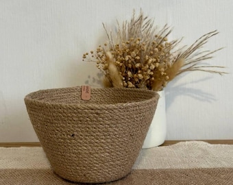 Handmade natural Jute Bowl Rustic Natural Storage Basket Cone