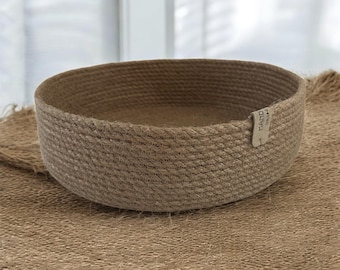 Handmade Jute Bowl, Rustic Natural Storage Basket, Eco Friendly Home Decor, Woven Jute Basket, Farmhouse Style, 3 Sizes
