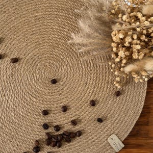 Handmade Jute Placemats and Coasters Set: Rustic Boho Table Decor image 3