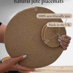 Handmade Jute Placemats and Coasters Set: Rustic Boho Table Decor