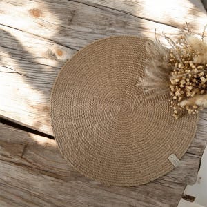 Handmade Jute Placemats and Coasters Set: Rustic Boho Table Decor image 4