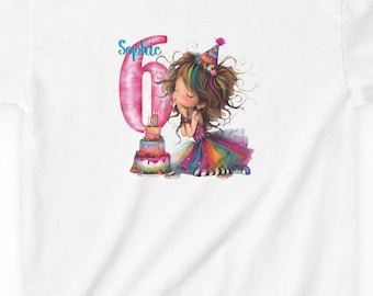 Maglietta personalizzata per il compleanno delle bambine: maglietta con nome personalizzato e stravagante