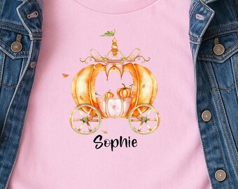 Maglietta Principessa Zucca: Gildan 5000B, Oro antico, Rosa chiaro, Heliconia, Arancione e Bianco