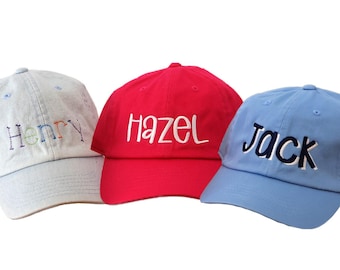 Custom Embroidered Kids Baseball Cap, Personalized Name Toddler Hat