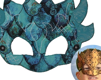 Teal Dragon Mask: Kids Halloween Costume, Imaginative Play