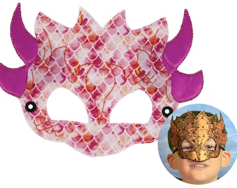 Maschera da drago pastello per bambini: costume da gioco fantasioso, vestito di Halloween