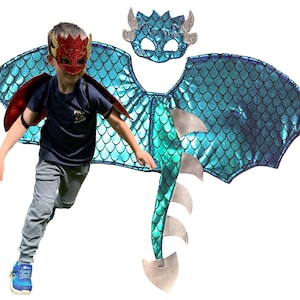 Kids Dragon Wings with Tail: Metallic or Cotton Costume (Ages 4-8)