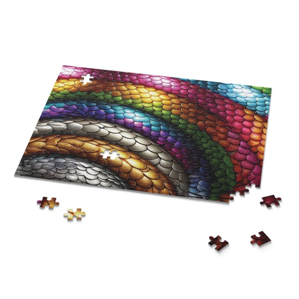 Dragon Scales Puzzle, Family Game Night Gift, Unique Birthday Gift, Mindful Interactive Play, Jigsaw Puzzle, Decorative Keepsake Box